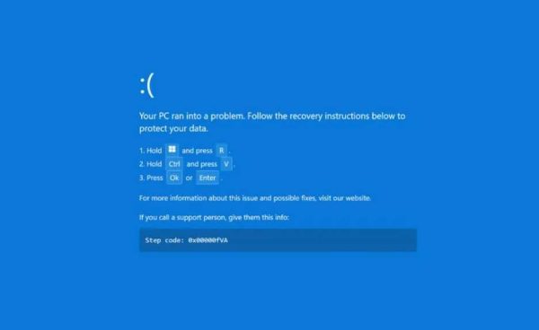 Hackers rusos se hacen pasar por hoteles europeos y usan una pantalla azul de la muerte falsa